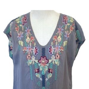 Johnny Was Multicolor Embroidered Blouse